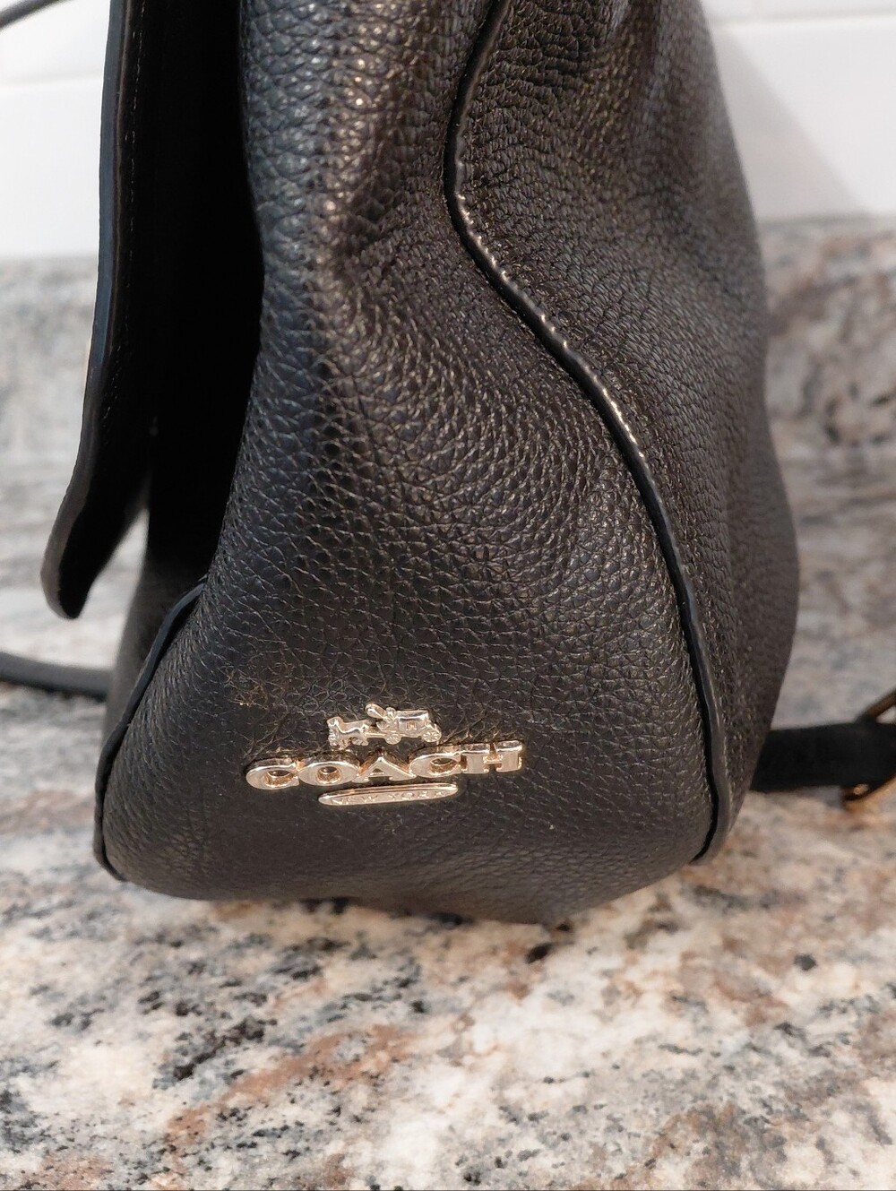 Coach Black Pebbled Leather Turnlock Hobo Bag W/Crossbody Strap No Hngtag Gold - Picture 3 of 12